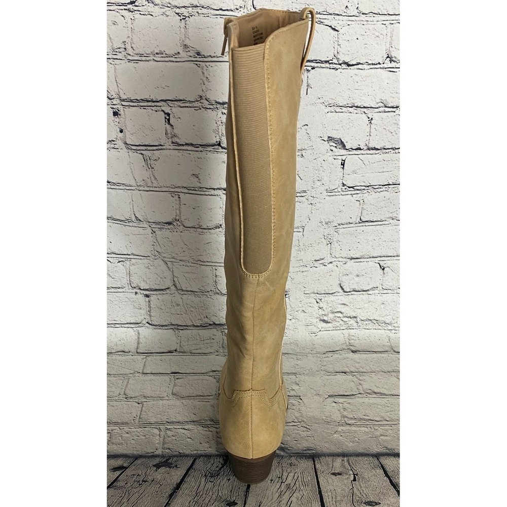 Frye & Co NWOT Womens Selah Riding Cowboy Boot 11M Cream Leather Stacked Heel - Picture 8 of 12
